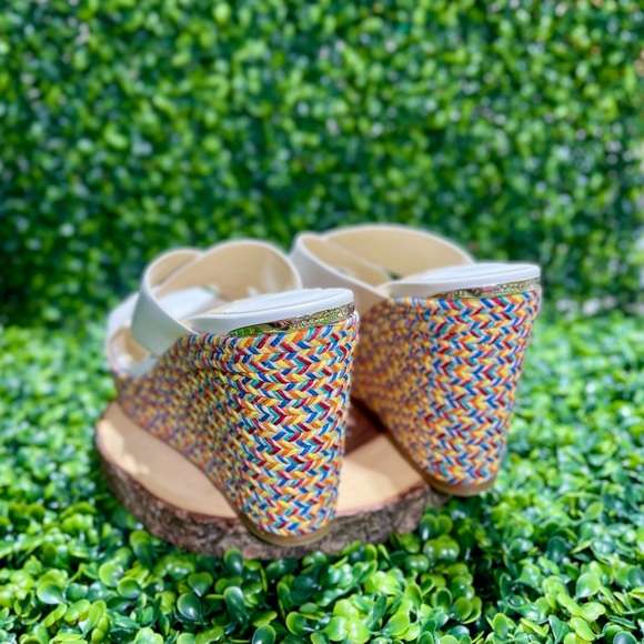 JIMMY CHOO Dovina 100 Latte Nappa Wedges 6.5 - Picture 11 of 13